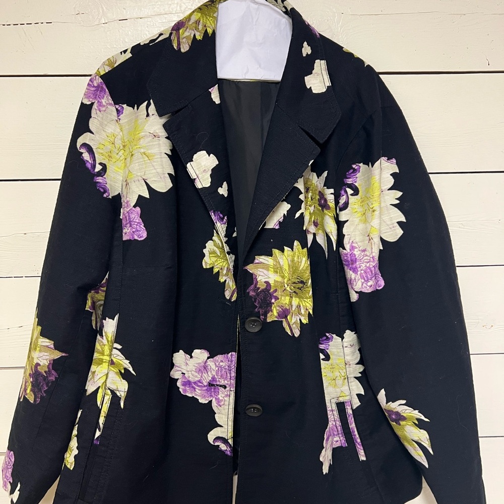 Coldwater Creek Black and Purple Floral Blazer